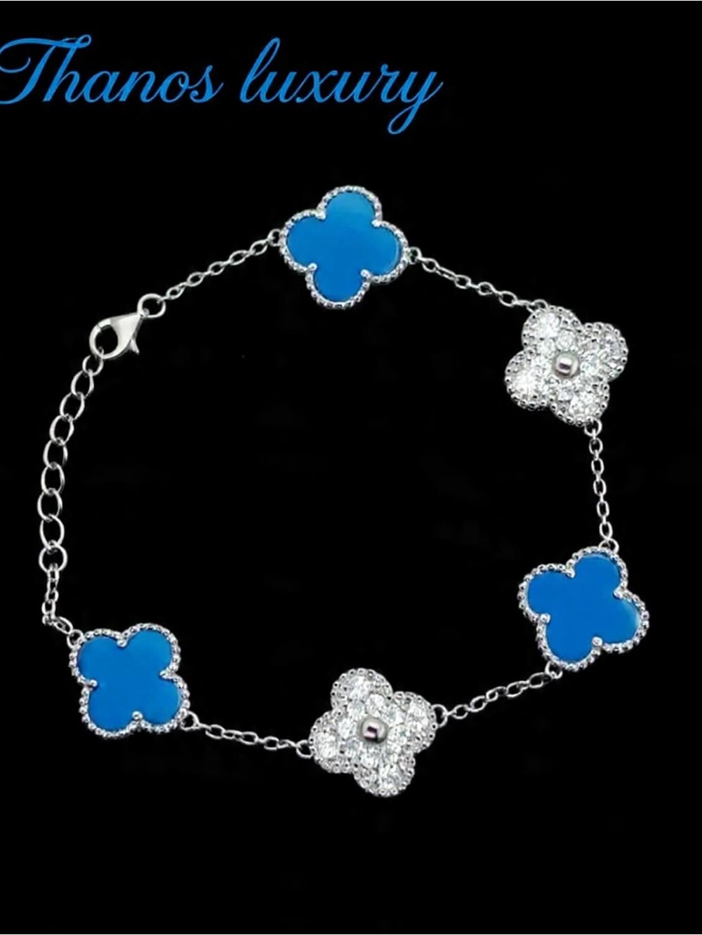 Blue Clover Link Bracelet(mystery freebie)